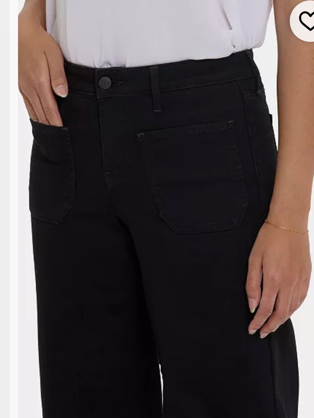 NYDJ Teresa Black Wide-Leg Jeans with Front Patch Pockets - Picture 4 of 16